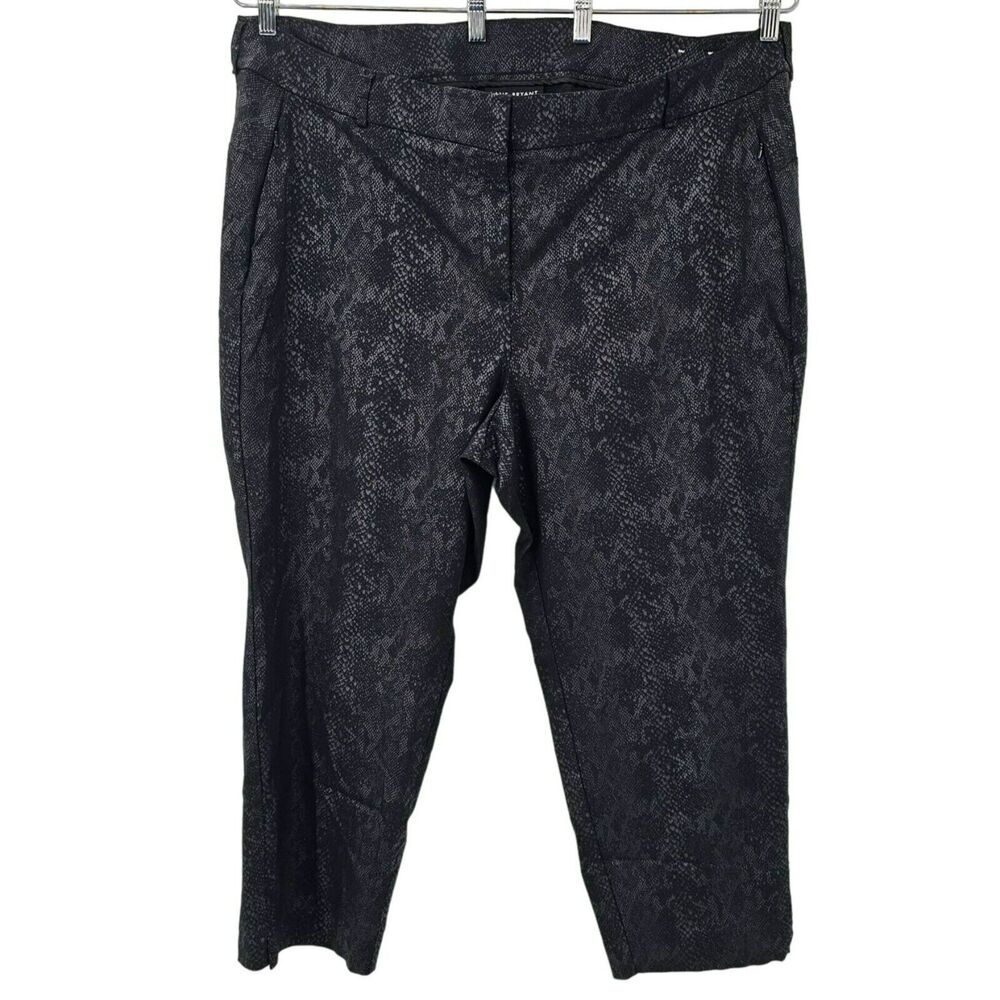 Lane Bryant Black Dress Pants 28w Python Dressy Coated Snakeskin Ankle Length